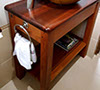Picture of Single Basin Bathroom Stand with wooden top. 