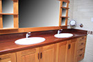 Picture of Twin Basin Bathroom Cabinet with wooded top. 1