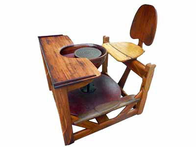 Picture of a Potters Wheel made from recycled woods